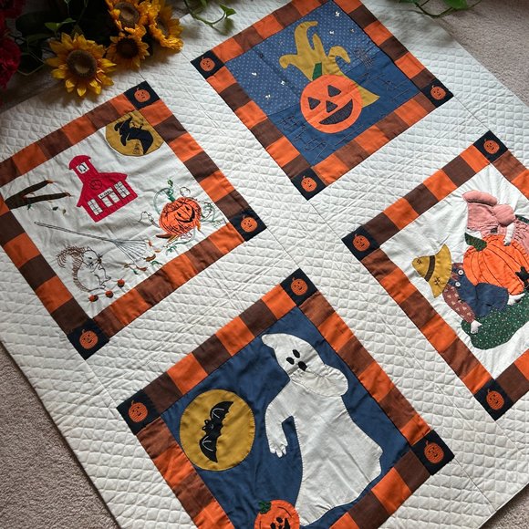 Halloween Applique, Embroidery, and Patchwork Lap Quilt - Picture 13 of 15